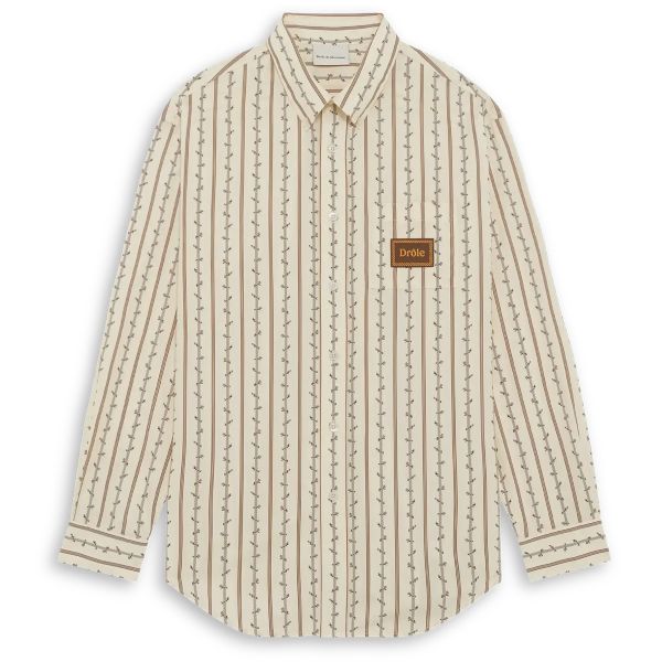 Drôle De Monsieur Fleurs Tressées Overhemd Off White