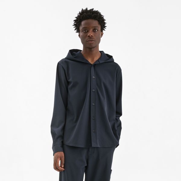 Flâneur Atelier Hooded Overshirt Navy