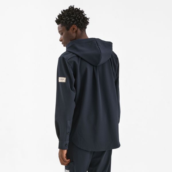 Flâneur Atelier Hooded Overshirt Navy