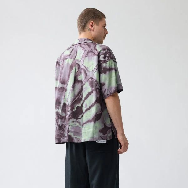 New Amsterdam Surf Association Aquarelle Layday Overhemd Paars/Groen