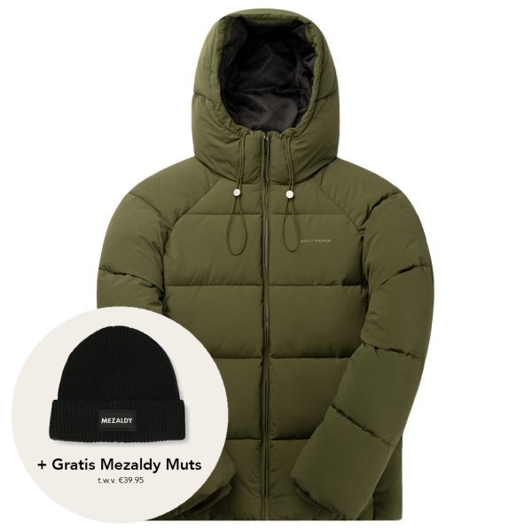 daily paper relaxed puffer donker groen