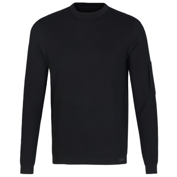 Genti Round Pocket Sweater Zwart