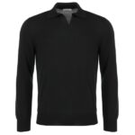 Gran Sasso Tennis Longsleeve Polo Zwart