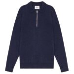 NN.07 Sergio Zip Longsleeve Polo Navy