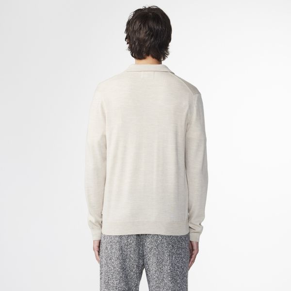 NN.07 Sergio Zip Longsleeve Polo Off White