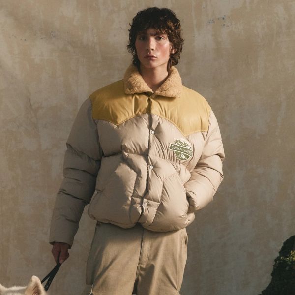 PAL Sporting Goods Cowboy Camping Down Leather Yoke Shearling Jas Beige