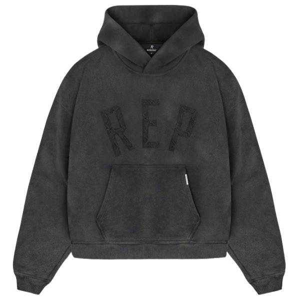 Represent Rep Applique Hoodie Zwart