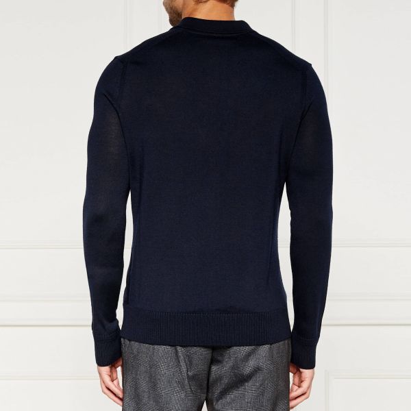 Boss Asac Longsleeve Polo Navy