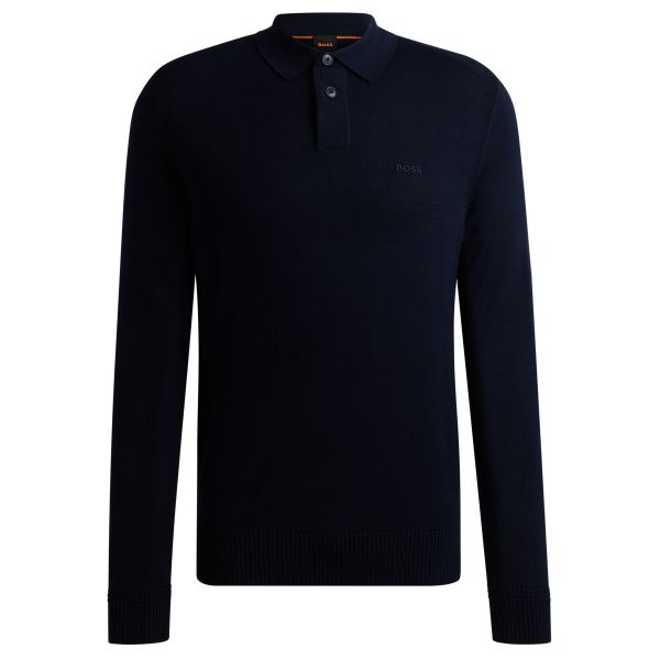 Boss Asac Longsleeve Polo Navy