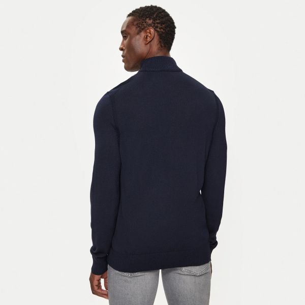 Boss Avac Turtleneck Sweater Navy