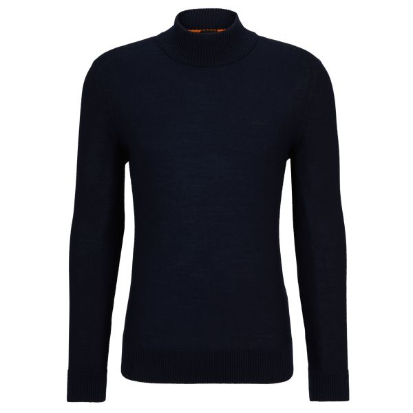 Boss Avac Turtleneck Sweater Navy