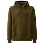 CP Company Diagonal Raised Fleece Lens Hoodie Donker Groen