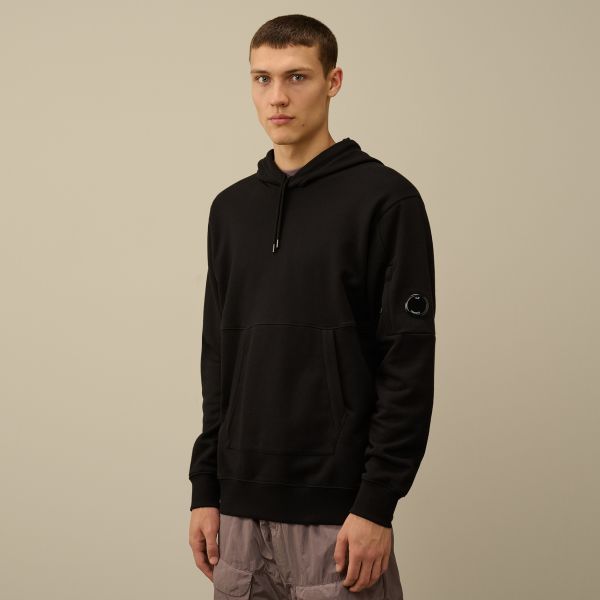 CP Company Diagonal Raised Fleece Lens Hoodie Zwart