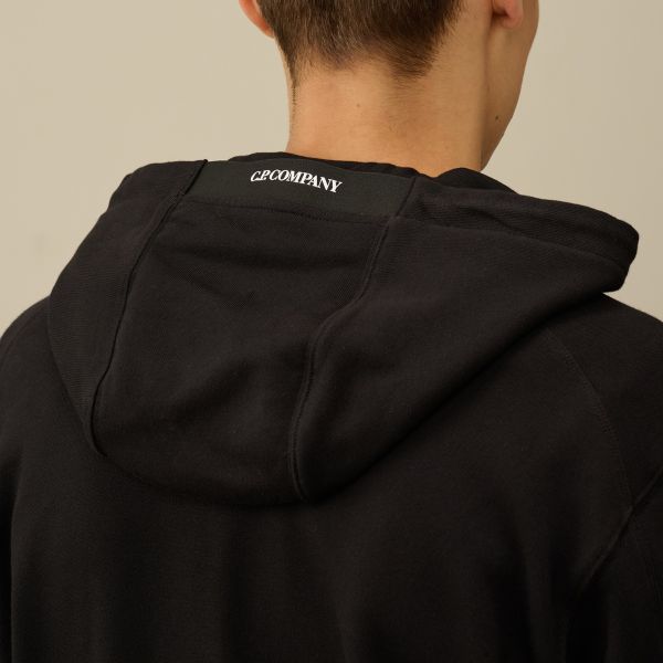 CP Company Diagonal Raised Fleece Lens Hoodie Zwart