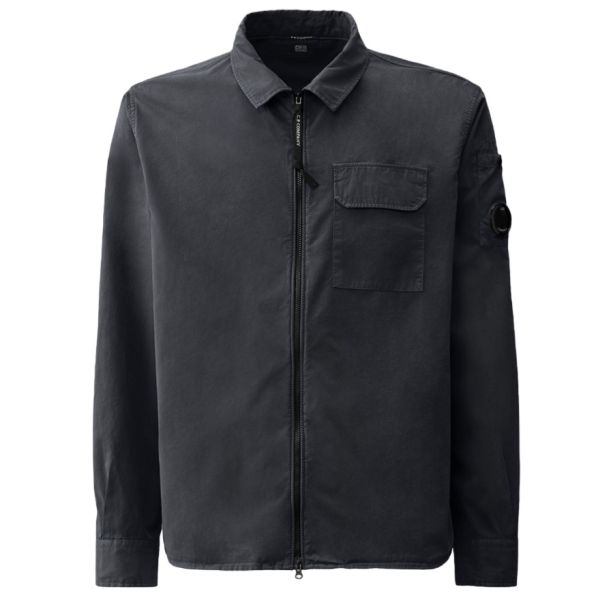 CP Company Gabardine Zipped Overshirt Navy