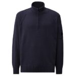 CP Company Lambswool GRS Half Zipped Knit Sweater Navy