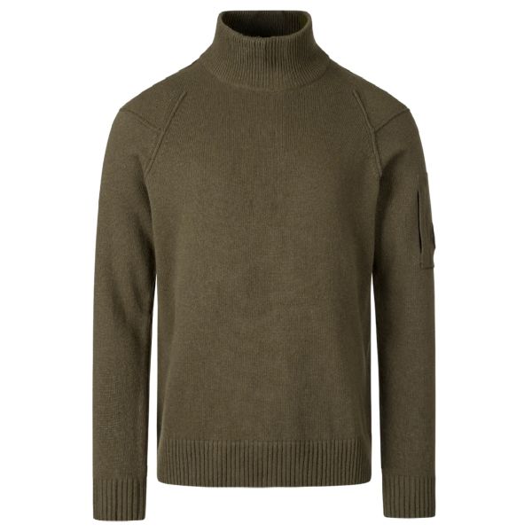 CP Company Lambswool GRS Turtleneck Knit Sweater Donker Groen