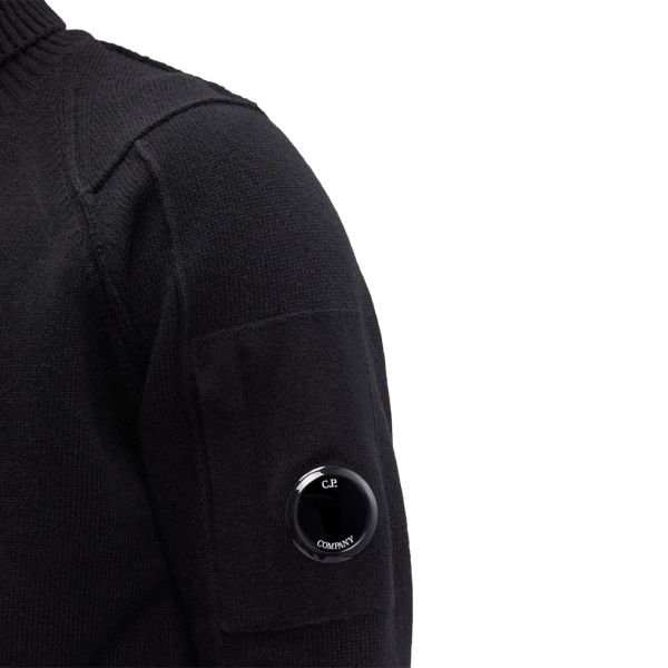 CP Company Lambswool GRS Turtleneck Knit Sweater Zwart