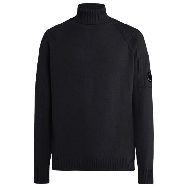 CP Company Lambswool GRS Turtleneck Knit Sweater Zwart