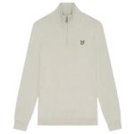 Lyle & Scott Cotton Merino Quarter Zip Sweater Beige