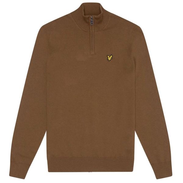 Lyle & Scott Cotton Merino Quarter Zip Sweater Bruin