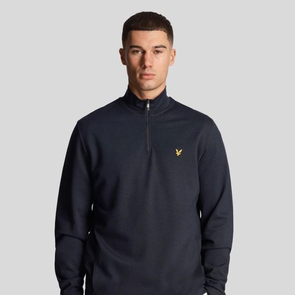 Lyle & Scott Loopback Quarter Zip Sweater Navy