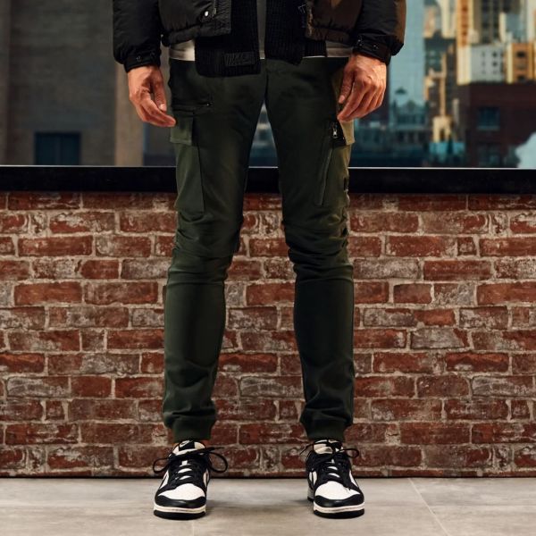 Malelions Zipped Cargo Broek Donker Groen