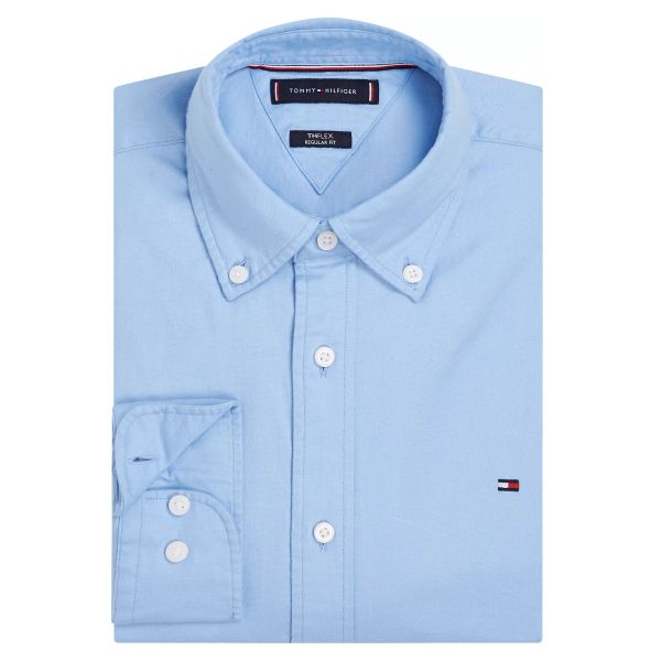 Tommy Hilfiger Flex Brushed Easy Overhemd Blauw