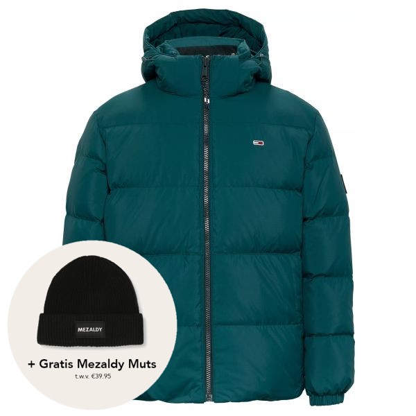 tommy jeans essential down puffer donker blauw
