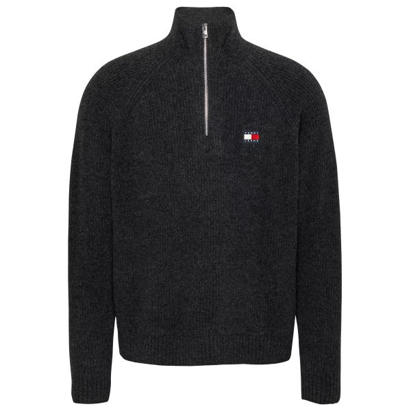 Tommy Jeans Quarter Zip Raglan Badge Sweater Zwart