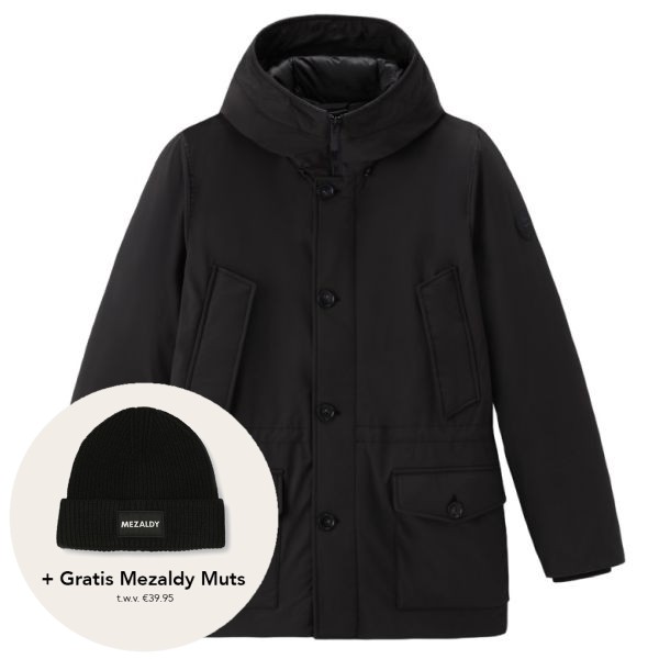 woolrich arctic stretch down parka zwart