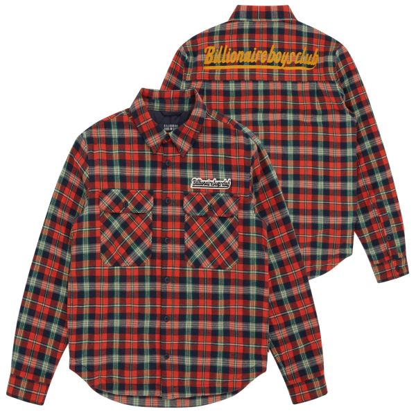 Billionaire Boys Club Padded Check Overhemd Rood