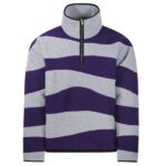 Bonsai Oversized Intarsio Half Zip Sweater Paars/Grijs