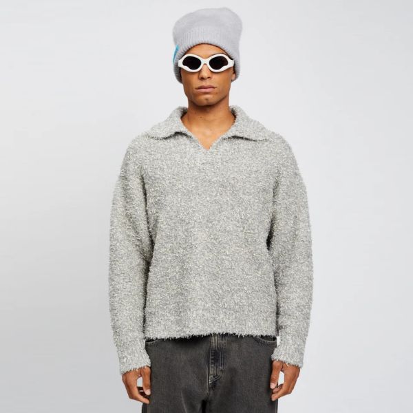 Bonsai Oversized Vrille Knit Sweater Grijs