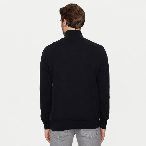 Boss Kanobix Zip Mock Sweater Navy