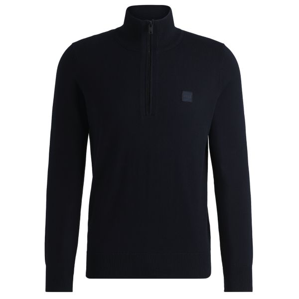Boss Kanobix Zip Mock Sweater Navy