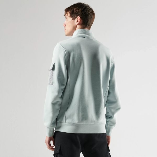 Ma.strum Quarter Zip Logo Sweater Licht Grijs
