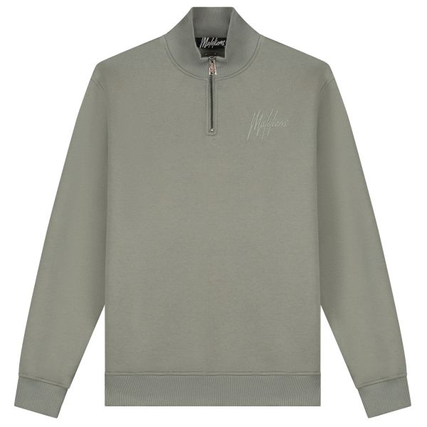 Malelions Turtle Half Zip Sweater Grijs