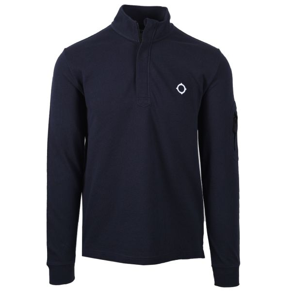 Ma.strum Funnel Longsleeve Polo Navy