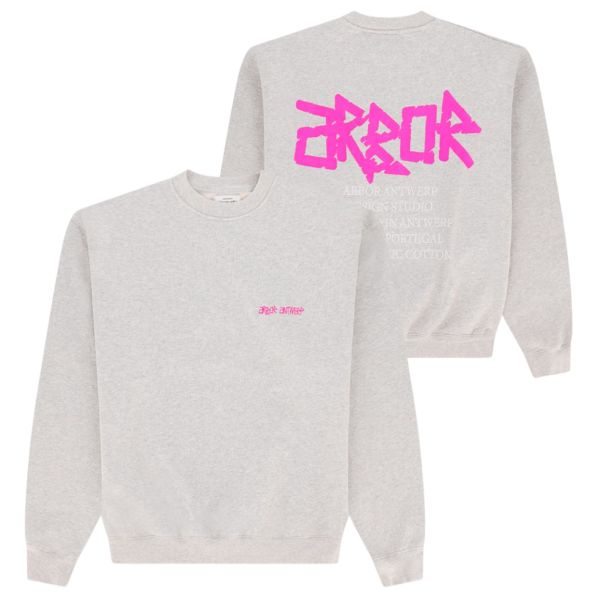 Arbor Antwerp Pink Neon Sweater Grijs