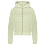 Flâneur Embossed Zip-Up Vest Licht Groen