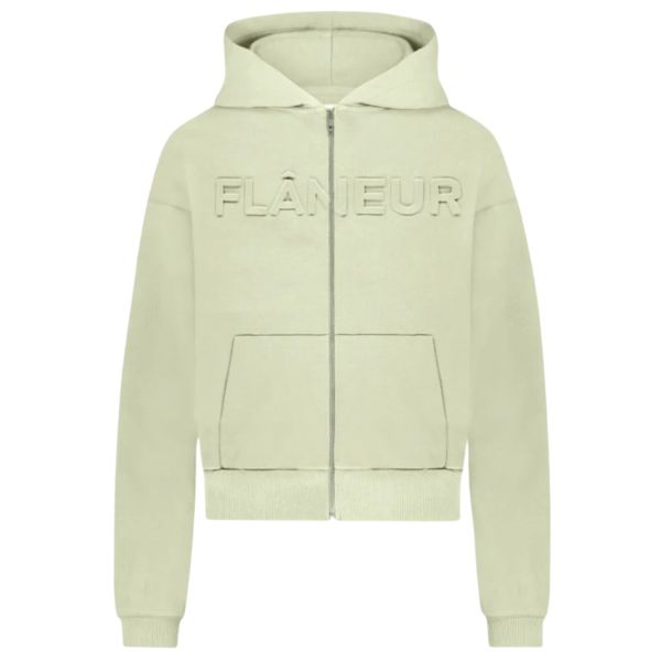 Flâneur Embossed Zip-Up Vest Licht Groen