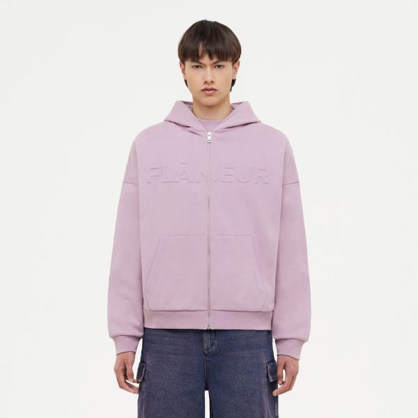 Flâneur Embossed Zip-Up Vest Roze