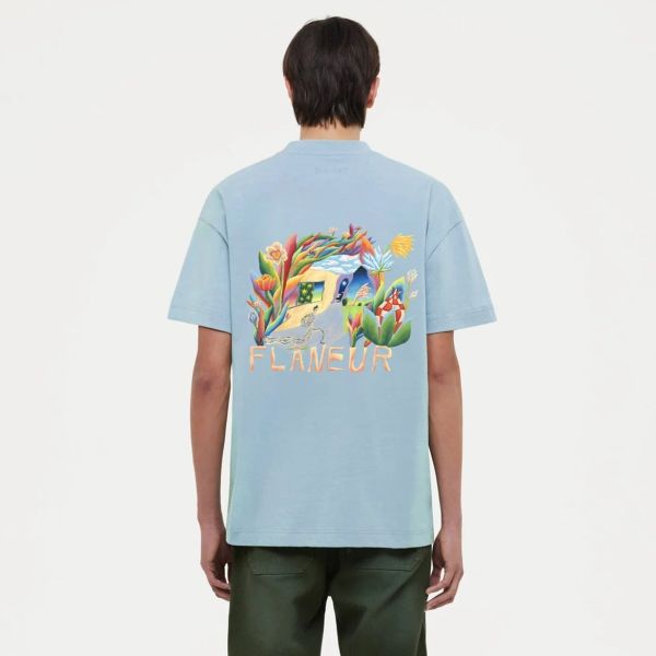 Flâneur Passage Of Time T-shirt Licht Blauw