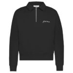 Flâneur Signature Raglan Half Zip Sweater Zwart