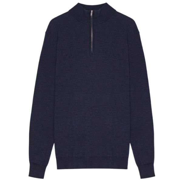 NN.07 Sergio Zip Mock Sweater Navy