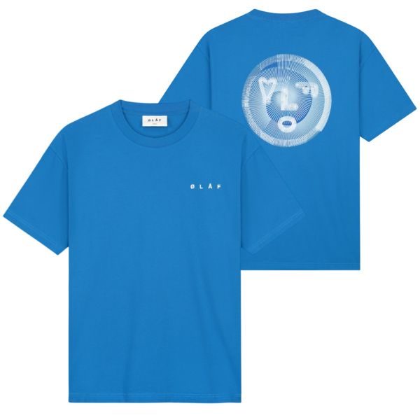 Olaf Spiral Face T-shirt Blauw