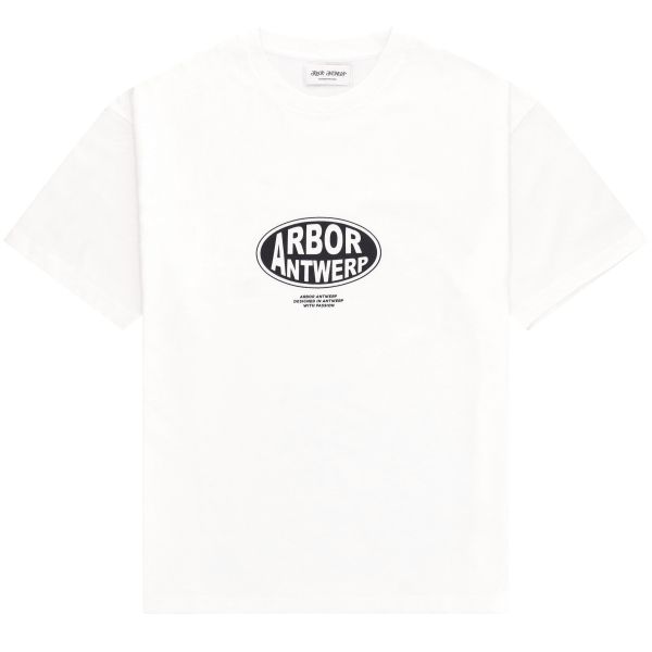 Arbor Antwerp Blue Oval Logo T-shirt Wit
