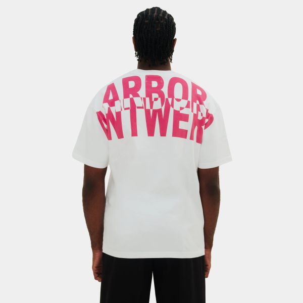 Arbor Antwerp Pink Overlay T-shirt Wit