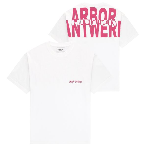 Arbor Antwerp Pink Overlay T-shirt Wit